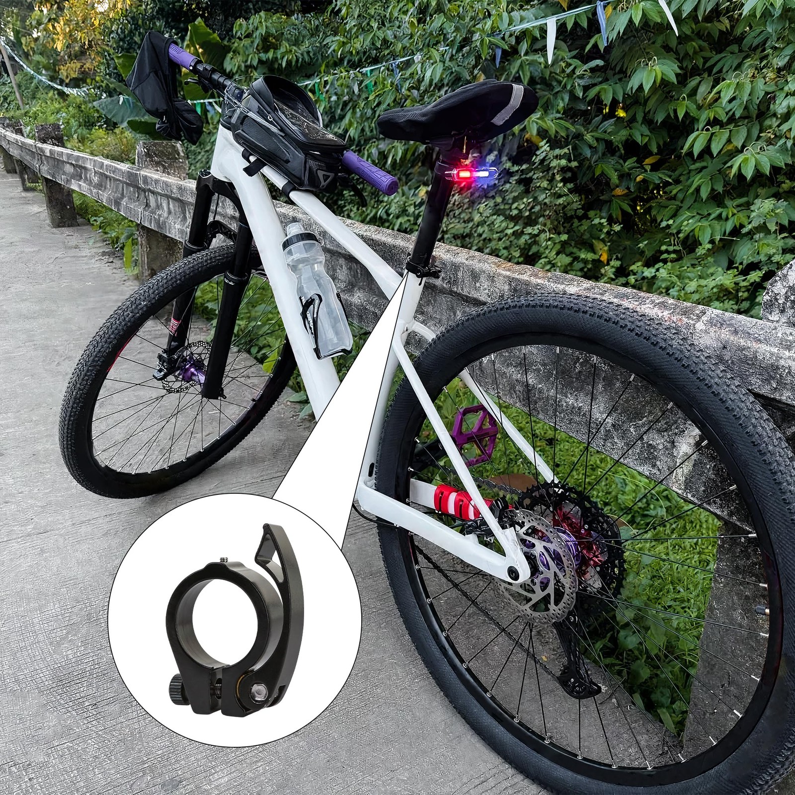 38mm Bike Seat Post Clamp Aluminium Alloy Quick Release Tube Clamp Lightweigh…