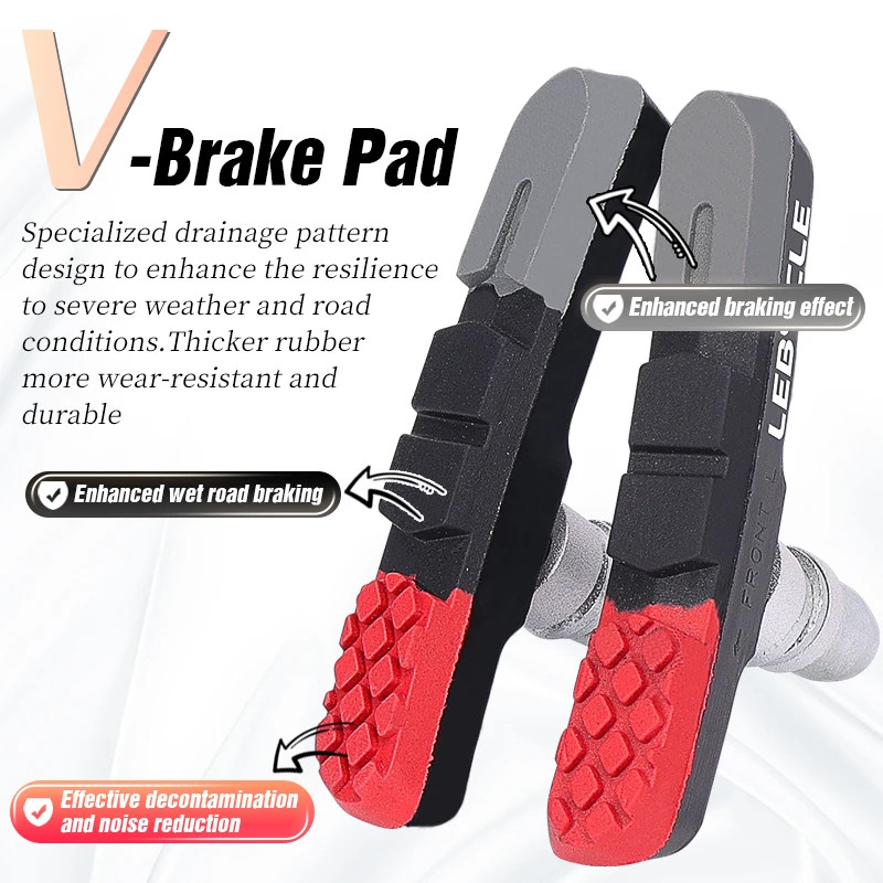 MTB Road Bicycle V-Brake Pads Bike Brake Shoes 70Mm 73Mm Threaded for Linear Pul