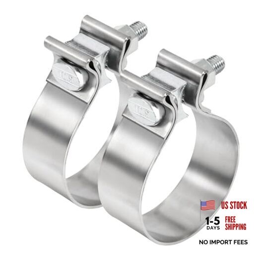 2.75 inch Exhaust Clamp, 2 3/4 Exhaust Clamp Stainless 2.75 Exhaust Clamp 2pcs