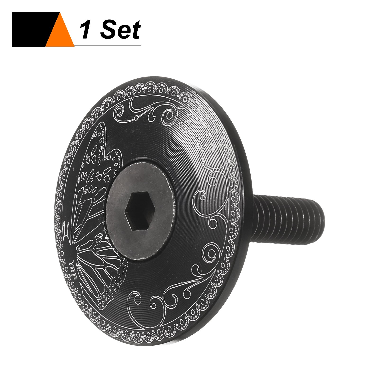 1 1/4″ OD Bicycle Headset Stem Top Cap for MTB Bike Black