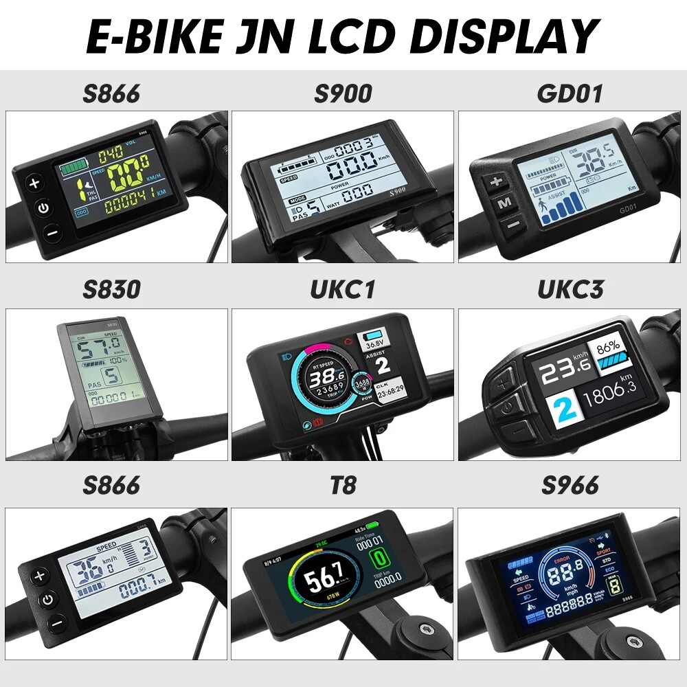 Electric Bicycle JN S866 S900 GD01 UKC1 UKC3 LCD SM/WP Plug Ebike Color Display