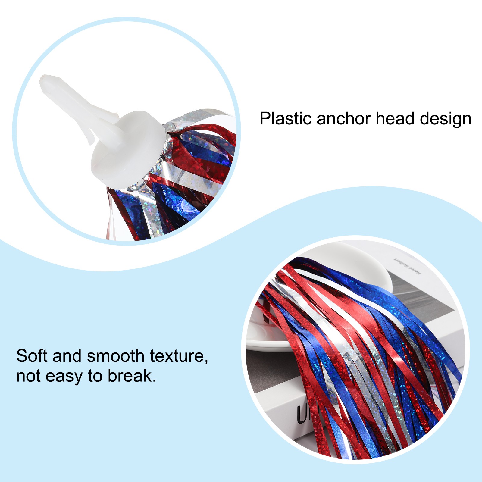 Bike Streamers Scooter Handlebar Tassels Grips Ribbon Decorations Red Blue