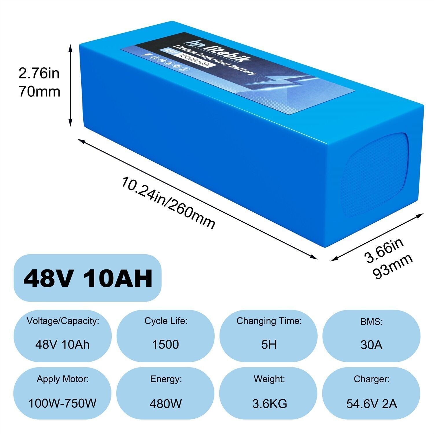 36V/48V/52V/60V/72V Lithium-ion ebike Battery 200W-3600W Scooter Electric Bike