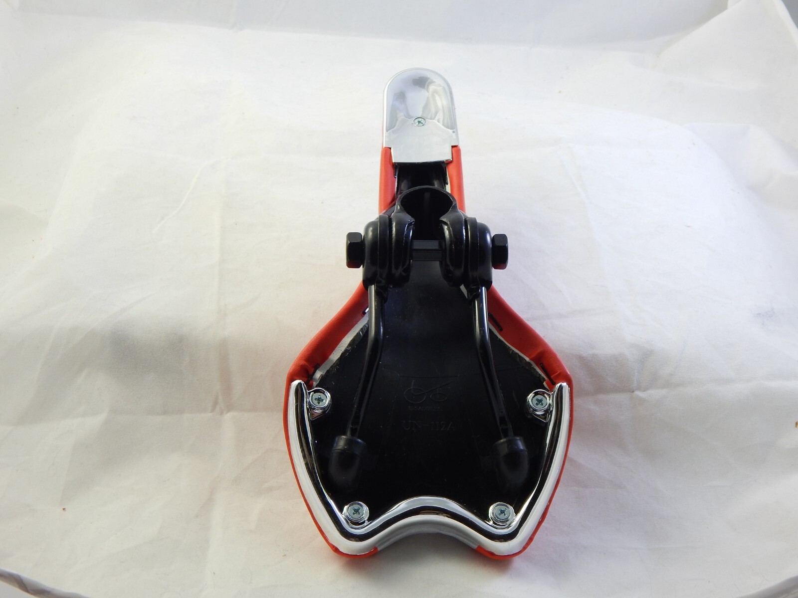 NOS Honda BMX Racing Seat Saddle Red Silver Chrome Railed HRC Woody Bicycle