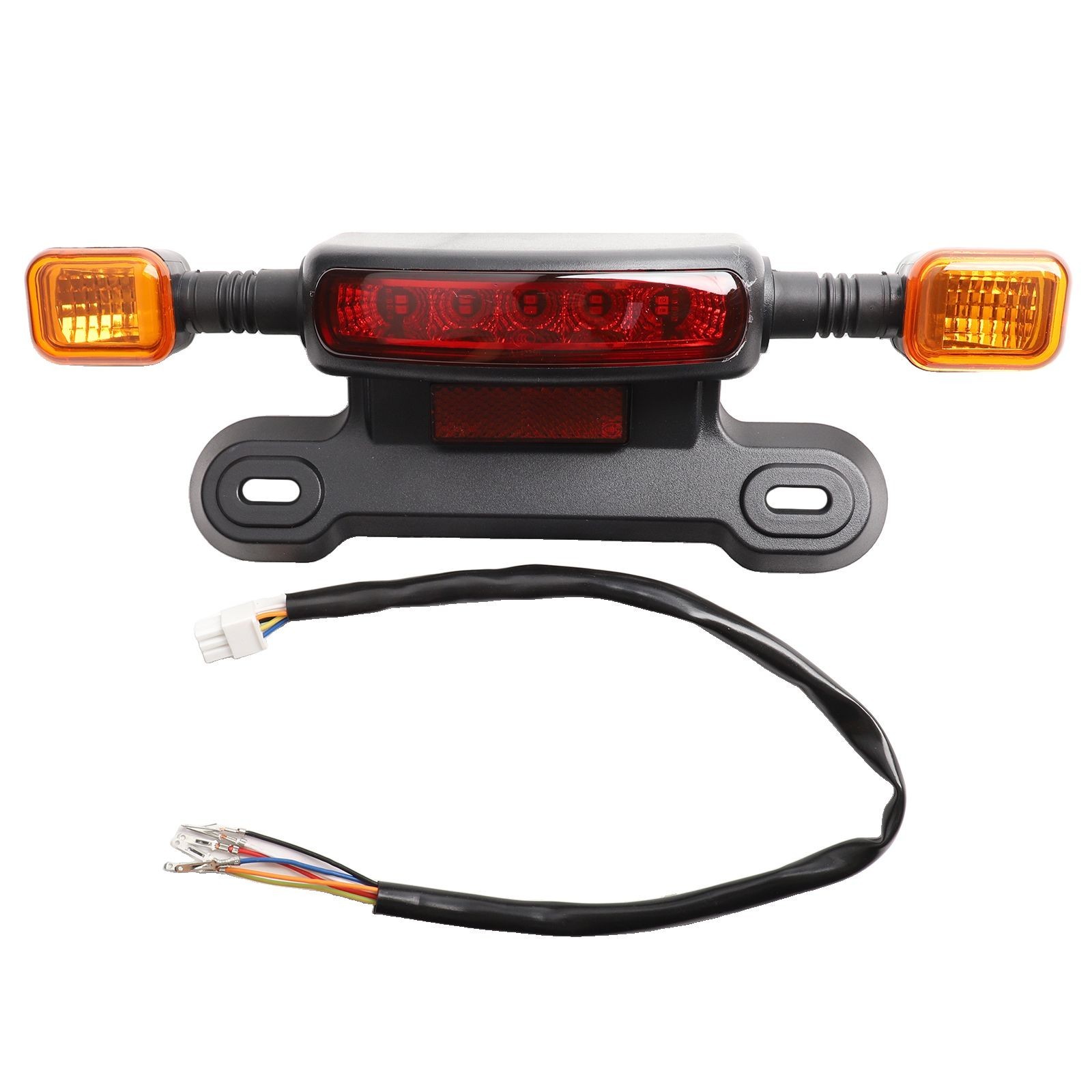 Electric Bicycle Taillight Assembly in Black and Yellow with 12V Support