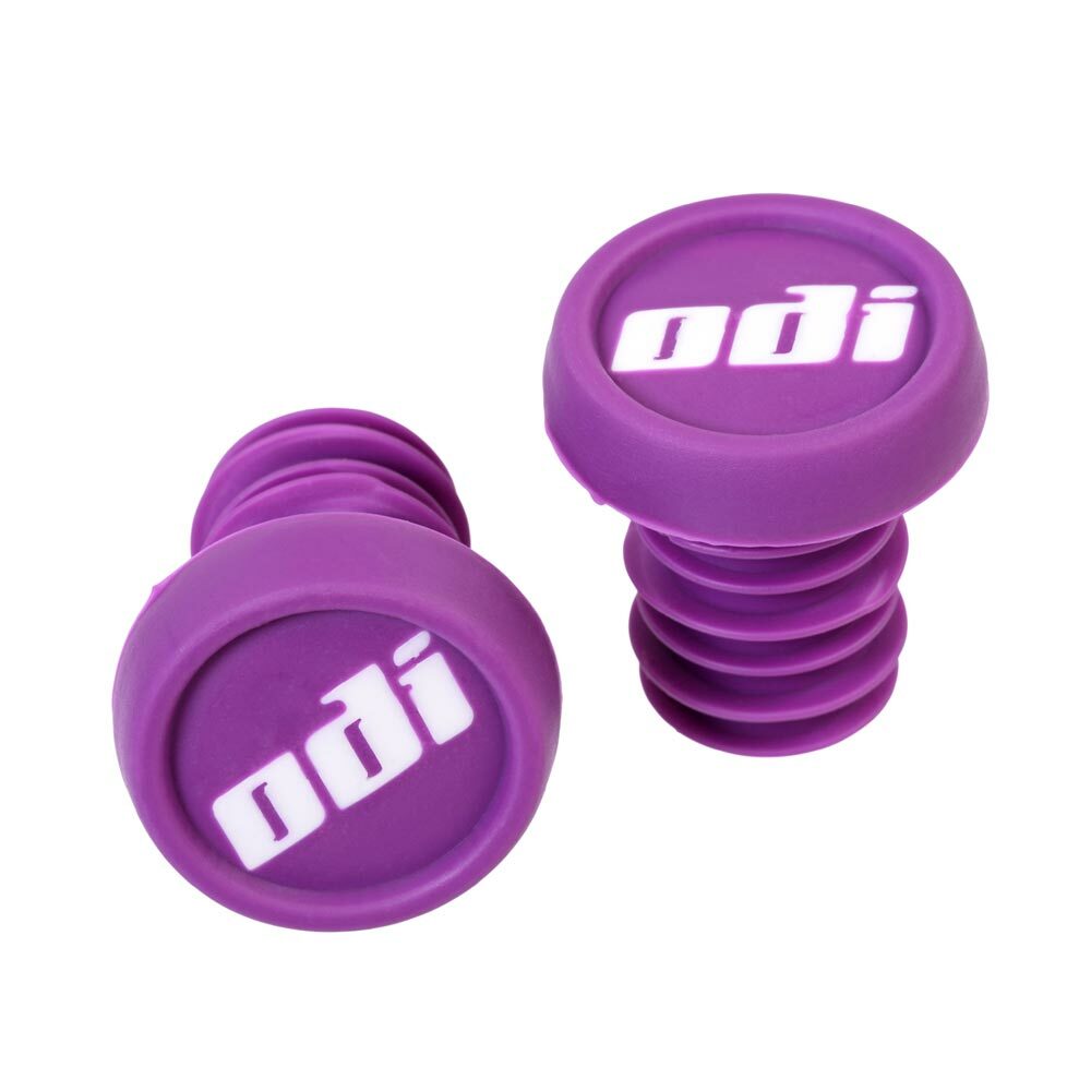 One PAIR ODI BMX bicycle nylon handlebar push-in bar ends plugs -Purple