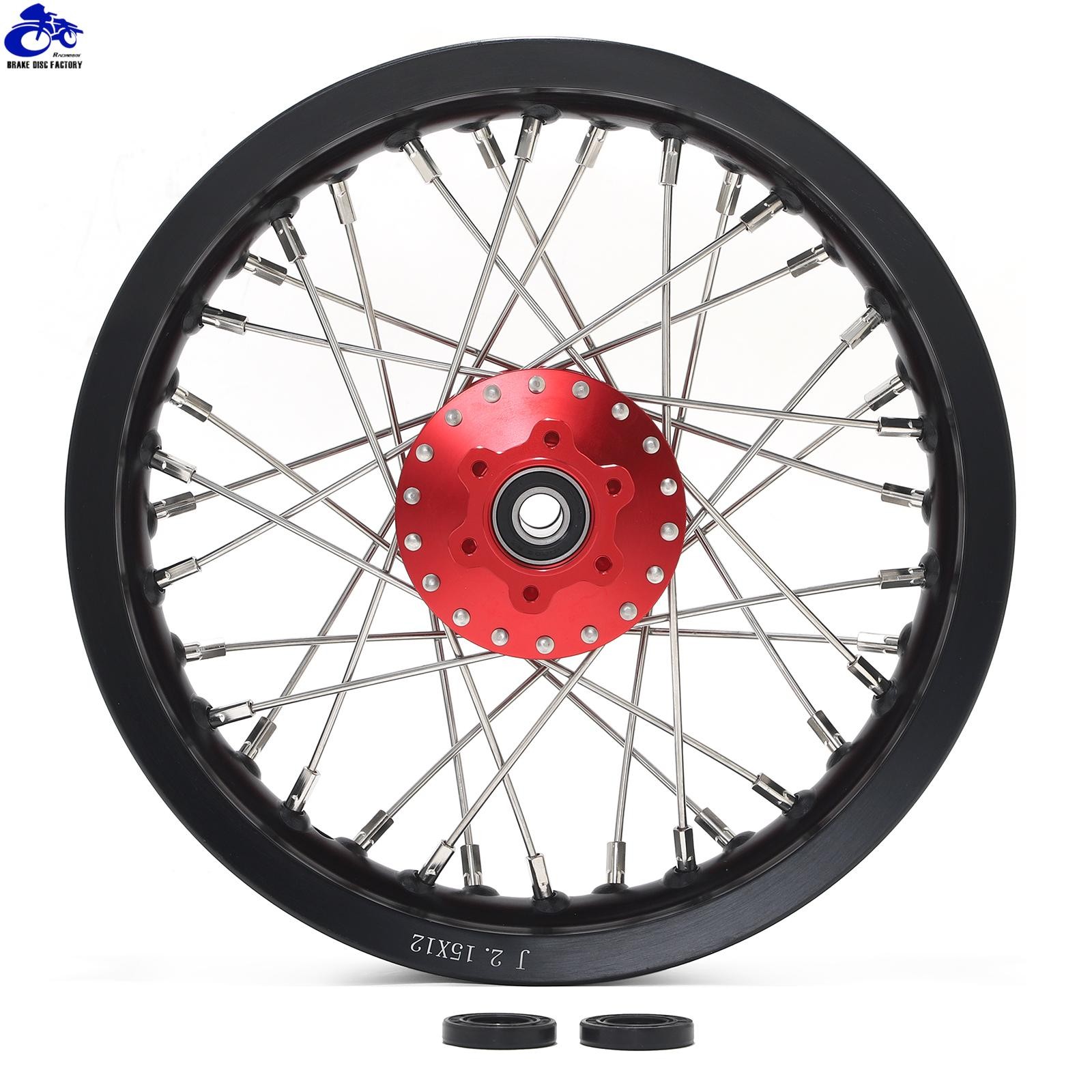 Supermoto 12″x2.15″ Spoked Front Rear Wheels Rims Hubs For SUR RON Light Bee LBX