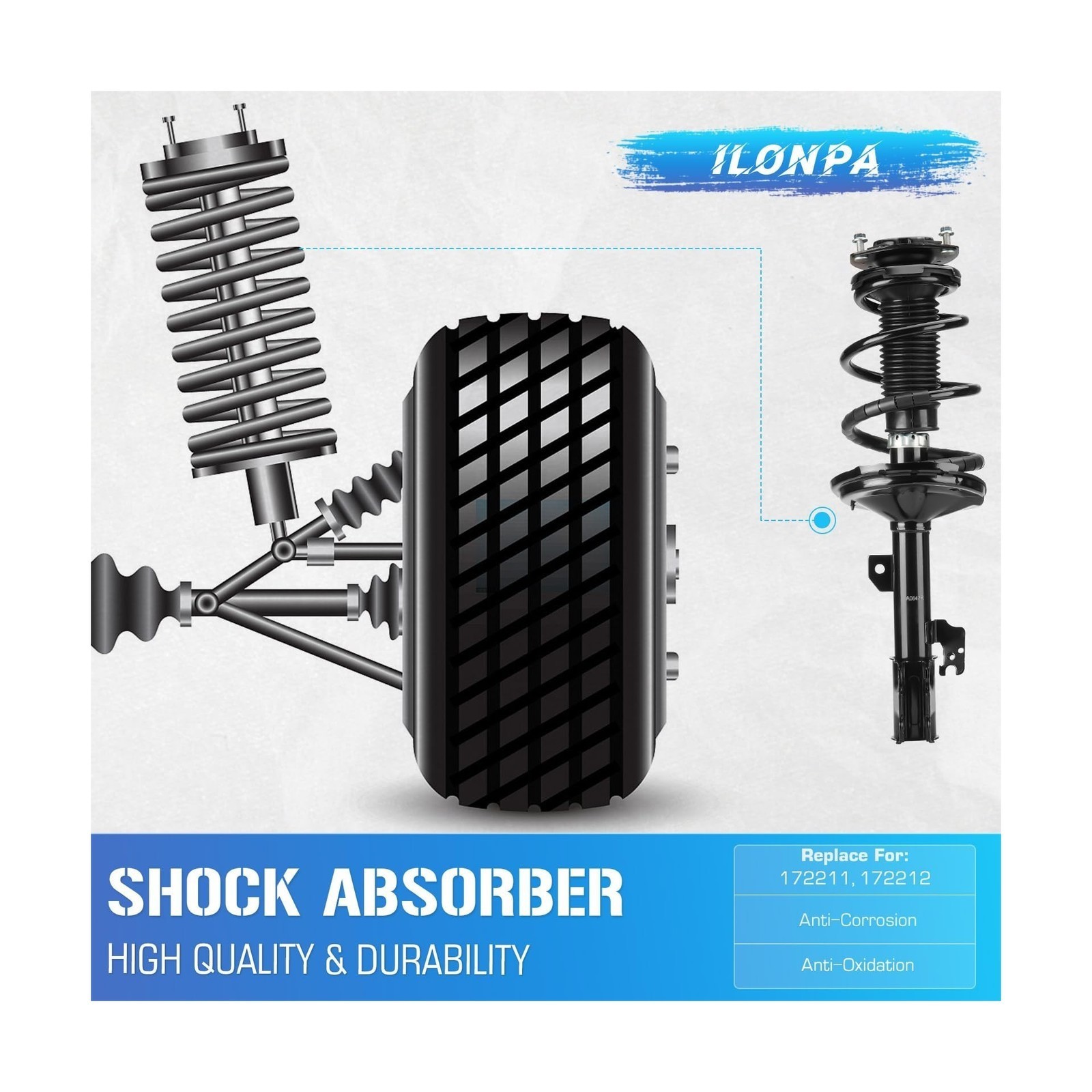 Front Struts w/ Coil Springs – Fit For Toyota Highlander 04-07 FWD 2.4/3.3