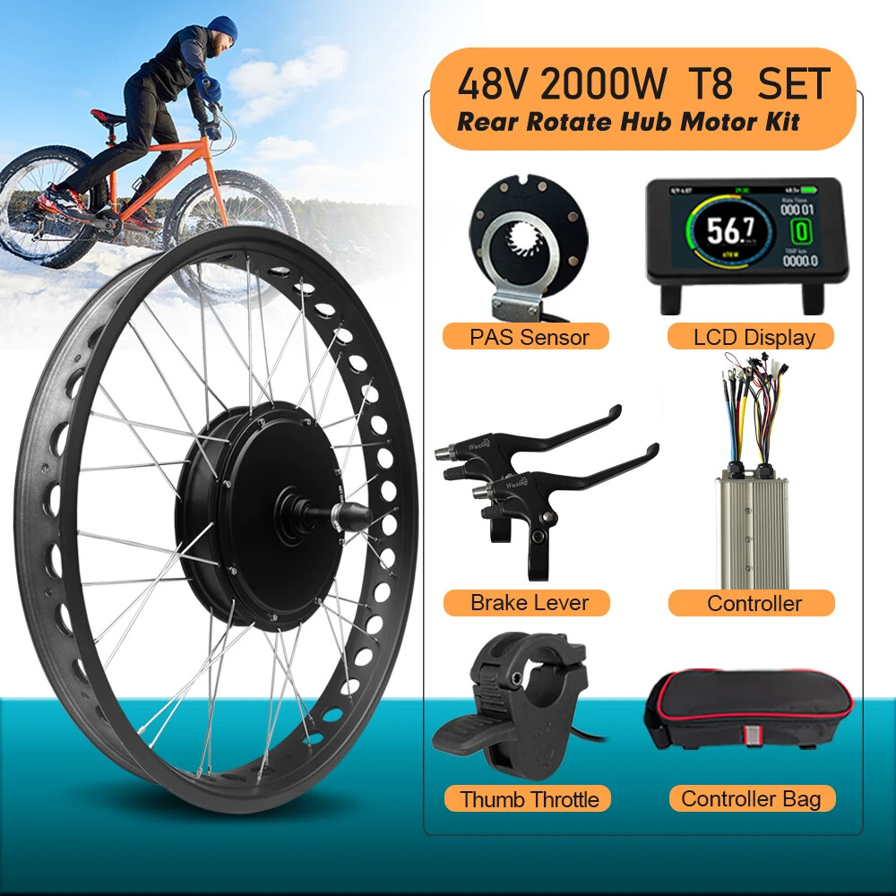 48V 2000W 20 24 26inch Snow Fat Electric Bike Brushless Rear Rotate Hub Motor
