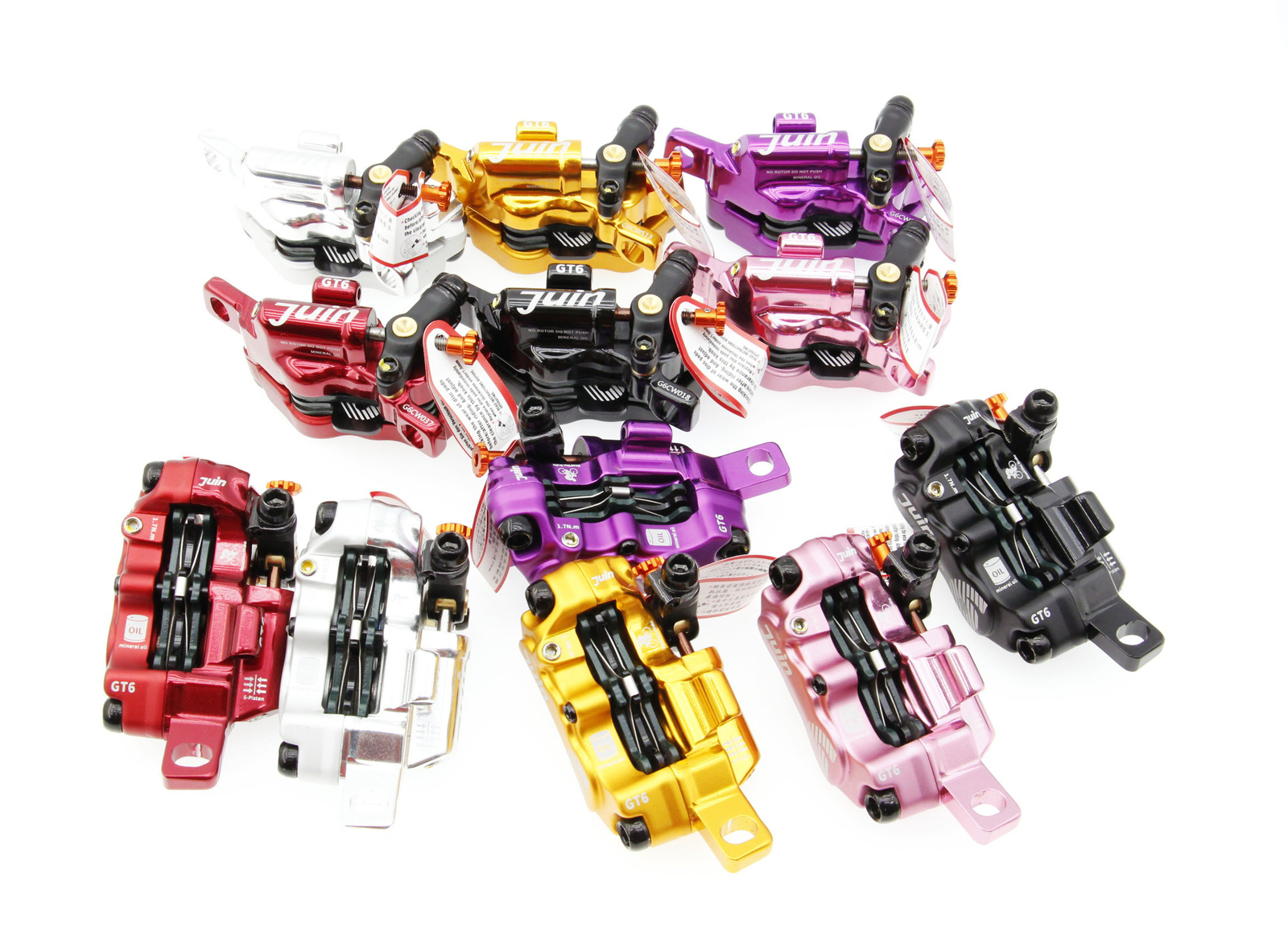 Juin Tech GTP6 MTB eBike CX Cycle 6-Piston Hydraulic Disc Brake Caliper Set
