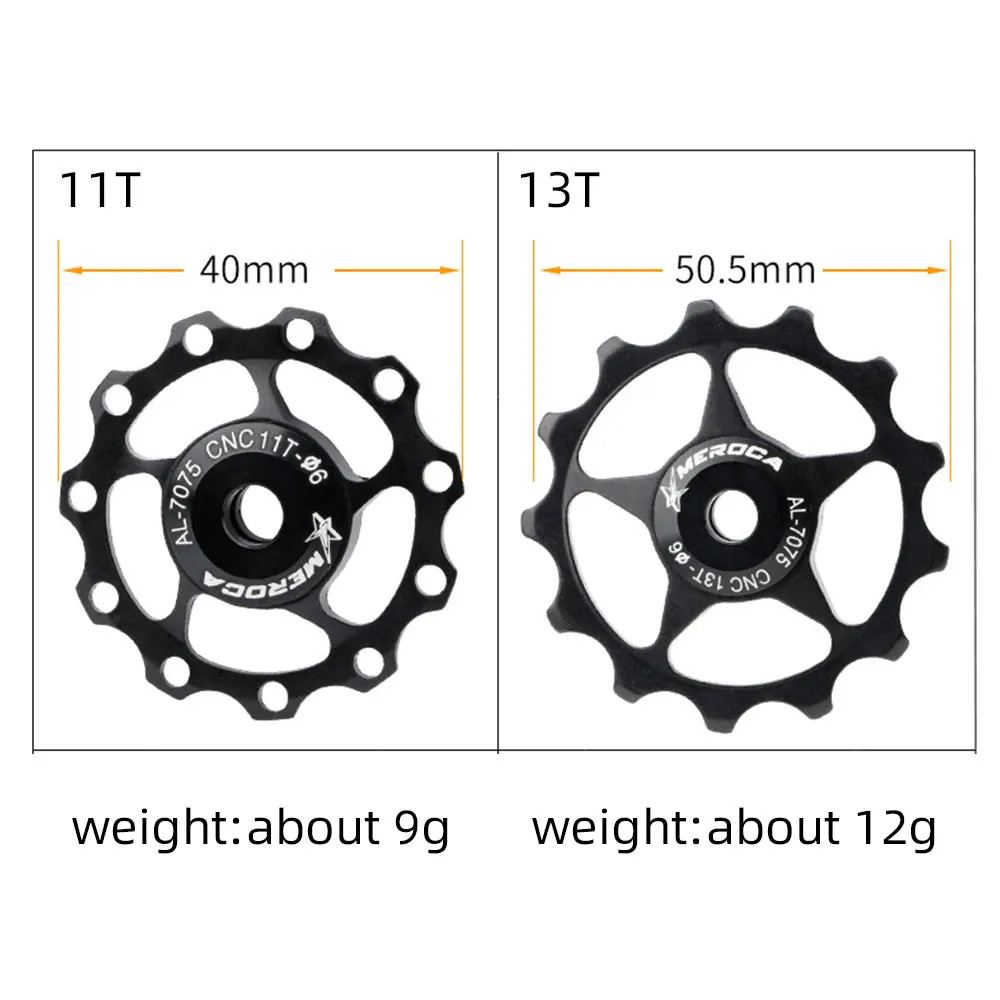 2PCS MTB Road Bike Jockey Wheel 11T 13T CNC 7075 Alloy Bearing Pulley