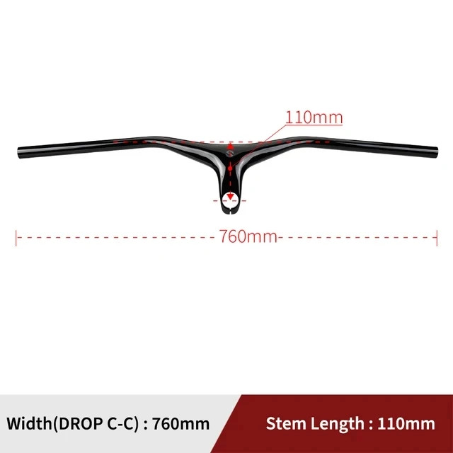 Carbon MTB Bicycle Integrated Handlebars Stem Angle -17 Degree Bicycle Parts