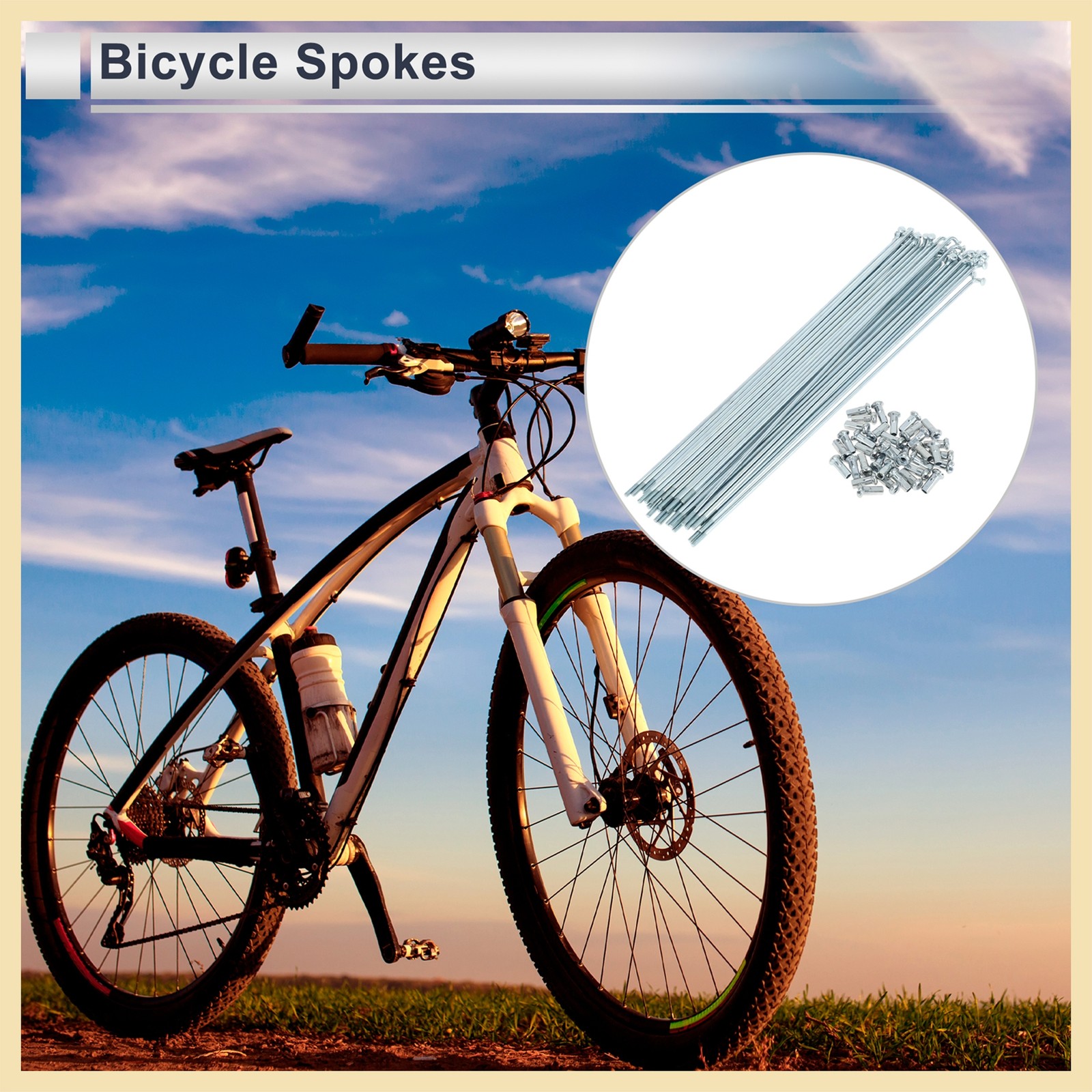 1Set 12G 245mm Length Bicycle Spokes Nipple Carbon Steel Galvanized Universal
