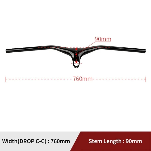 Carbon MTB Bicycle Integrated Handlebars Stem Angle -17 Degree Bicycle Parts