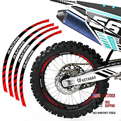 MX Bike Rim Tape P02 Decals Stickers Protector 21 18 inch Compatible with Red