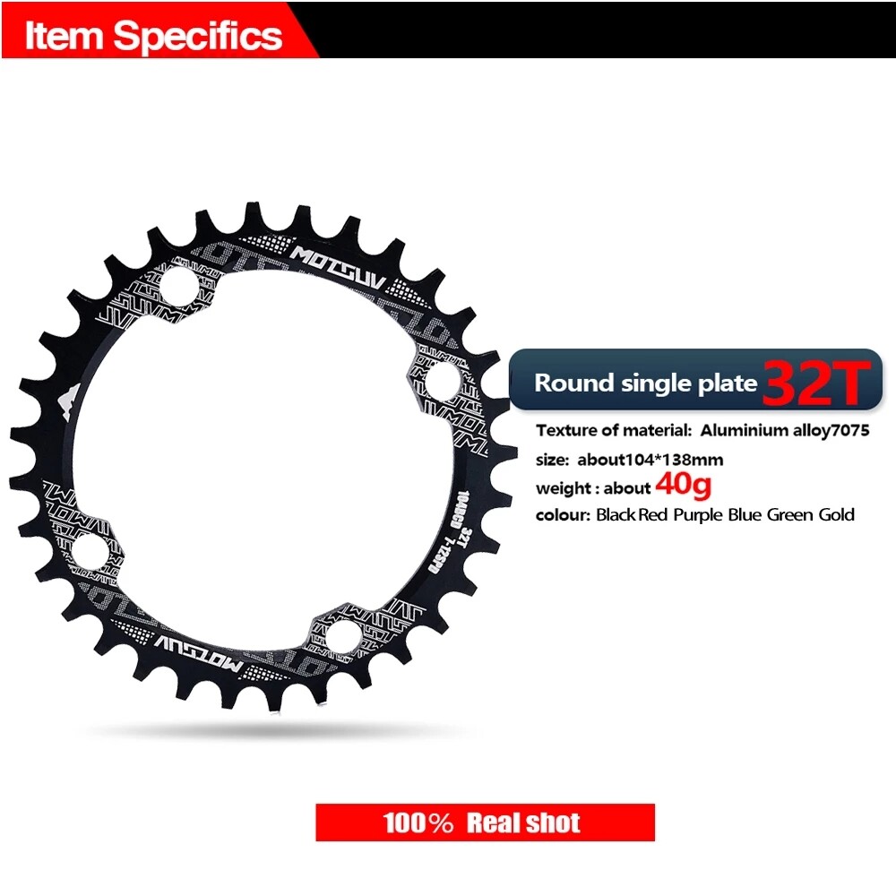 MOTSUV 104BCD Round Narrow Wide Chainring MTB Bike 32T 34T 36T 38T Crankset