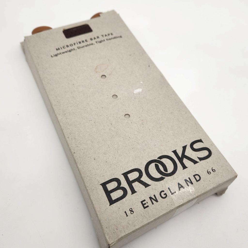 Brooks Microfiber Brown Bicycle Handlebar Tape with Bar End Plugs OPEN PACKAGE