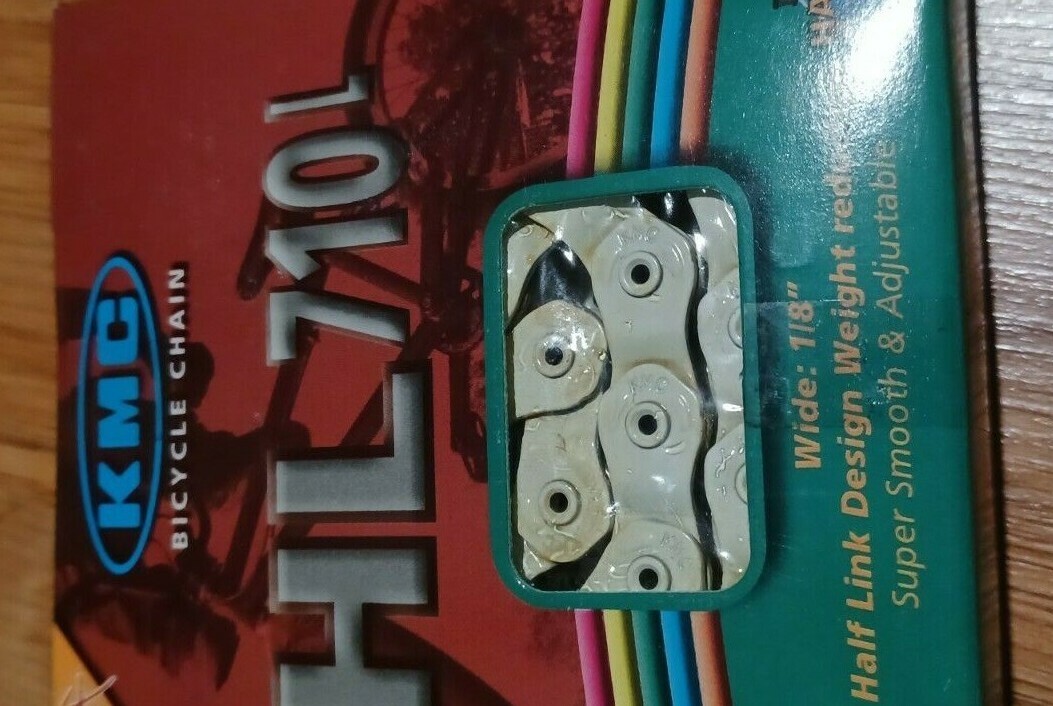 BMX bike chain KMC HL-K710L HALF LINK WHITE hollow pins Fit S&M Kink Sunday new