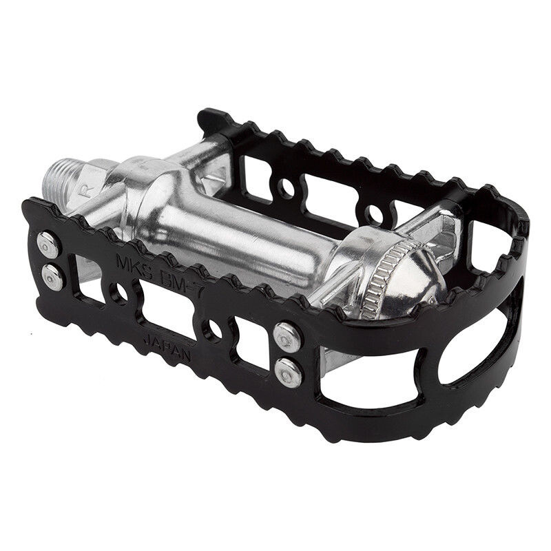 MKS reissued BM-7 BMX bicycle pedals – 9/16″ (FOR 3 PIECE CRANKS) – BLACK