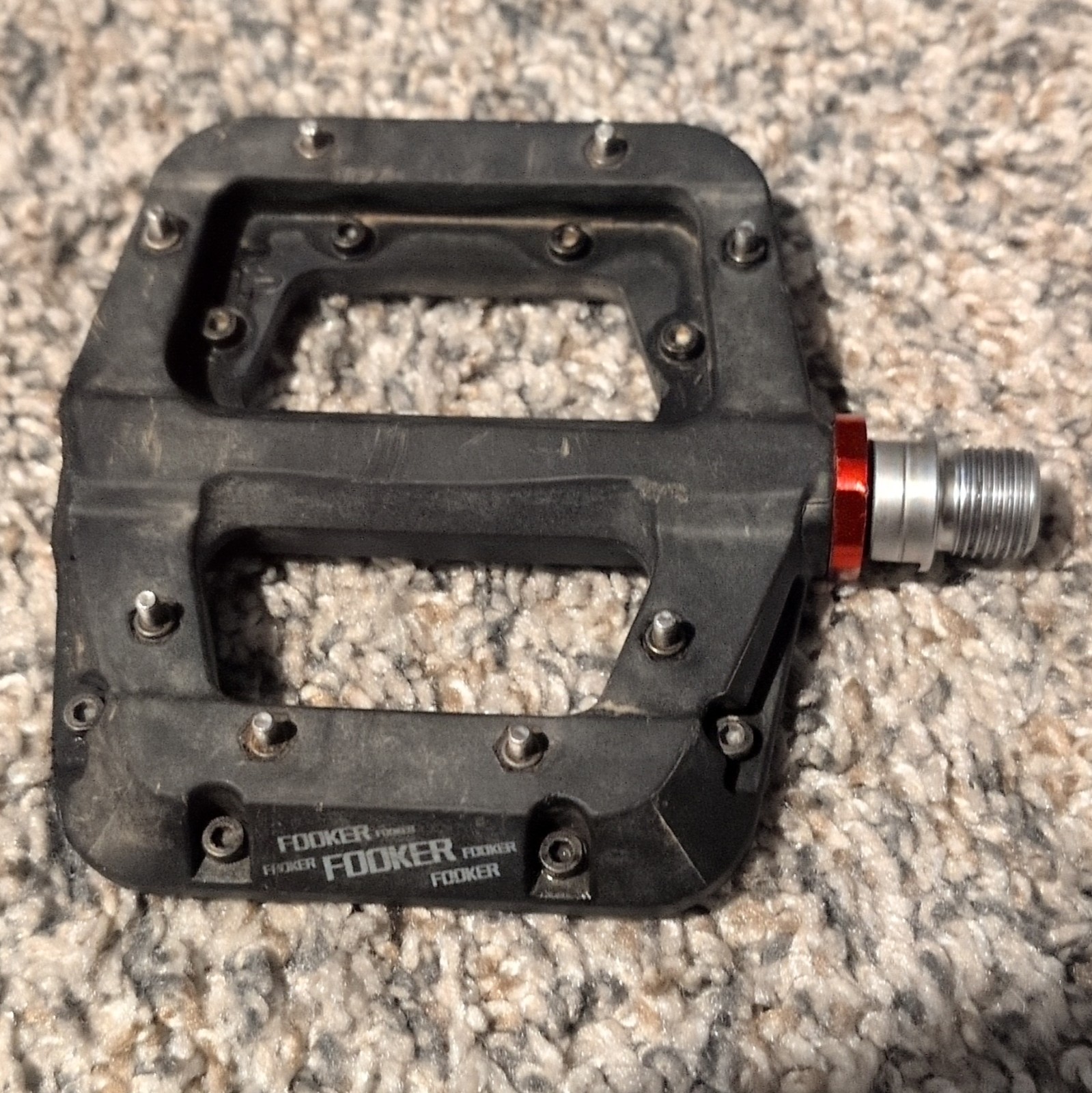 FOOKER Black Composite Flat/Platform Bike Pedals Pair 9/16 in Axle