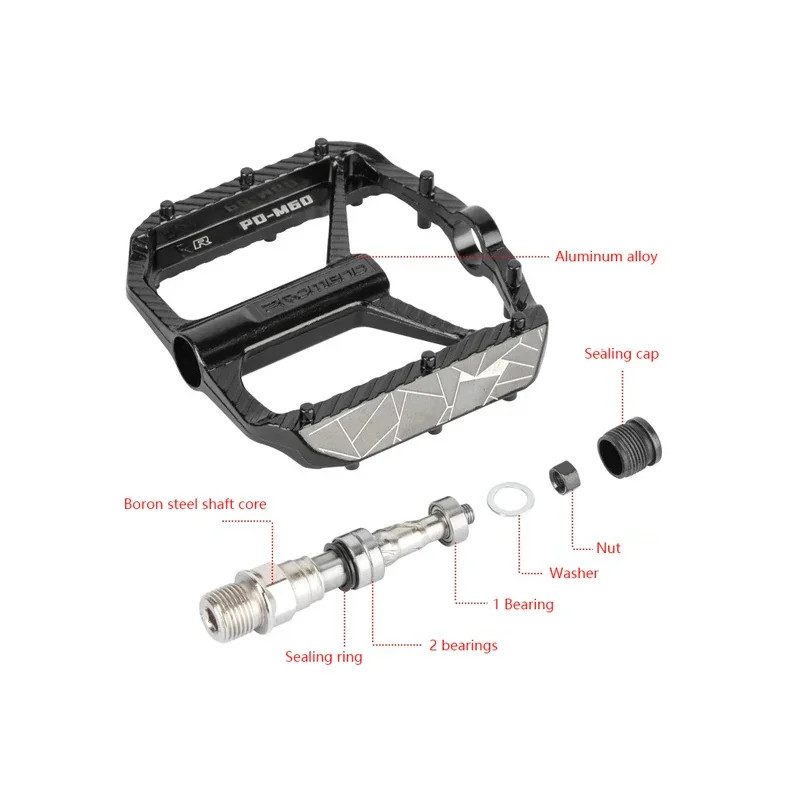 PROMEND MTB Bike Pedals Triple-Bearing Aluminum Alloy Anti-Slip Pedals