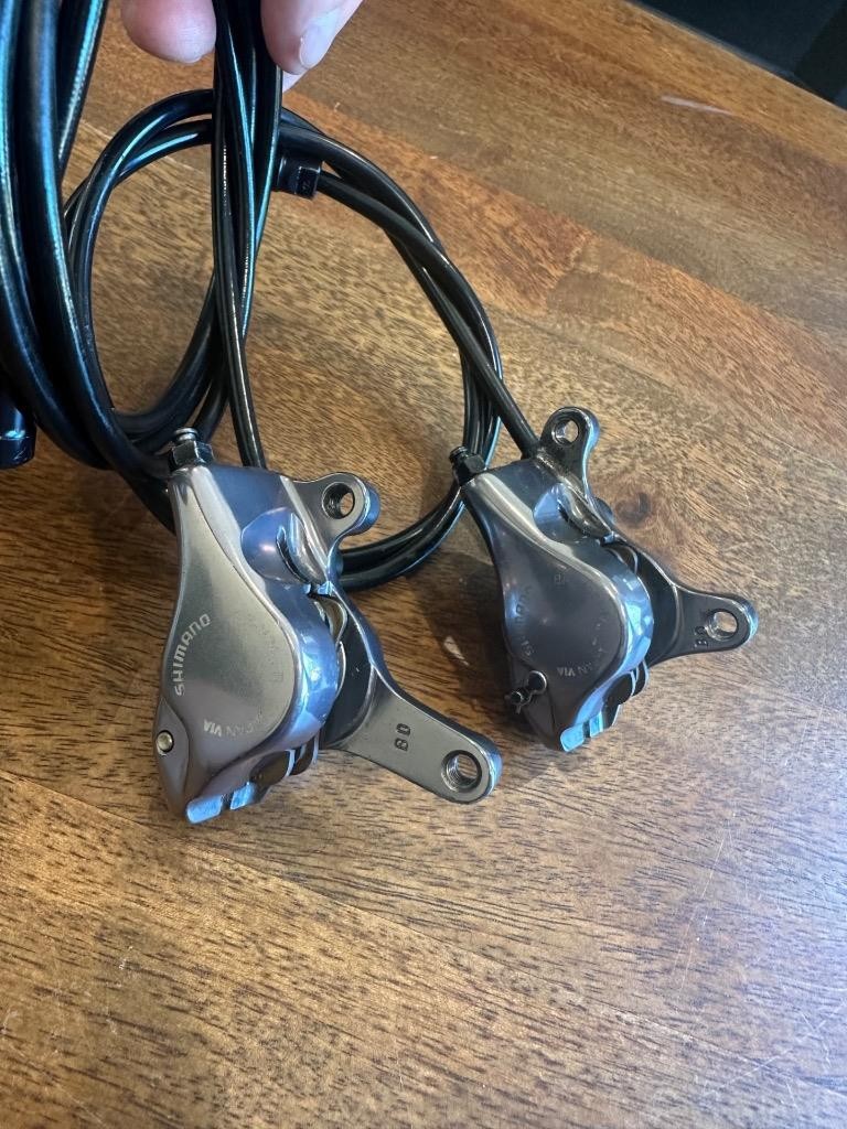 Shimano XTR BR-M965 Disc Brake Calipers + Fork & Frame Adapters No Rotors