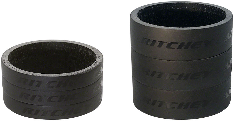 Ritchey WCS Headset Stack Spacer – 1-1/8″, 3x5mm and 3x10mm, Carbon, Matte Black
