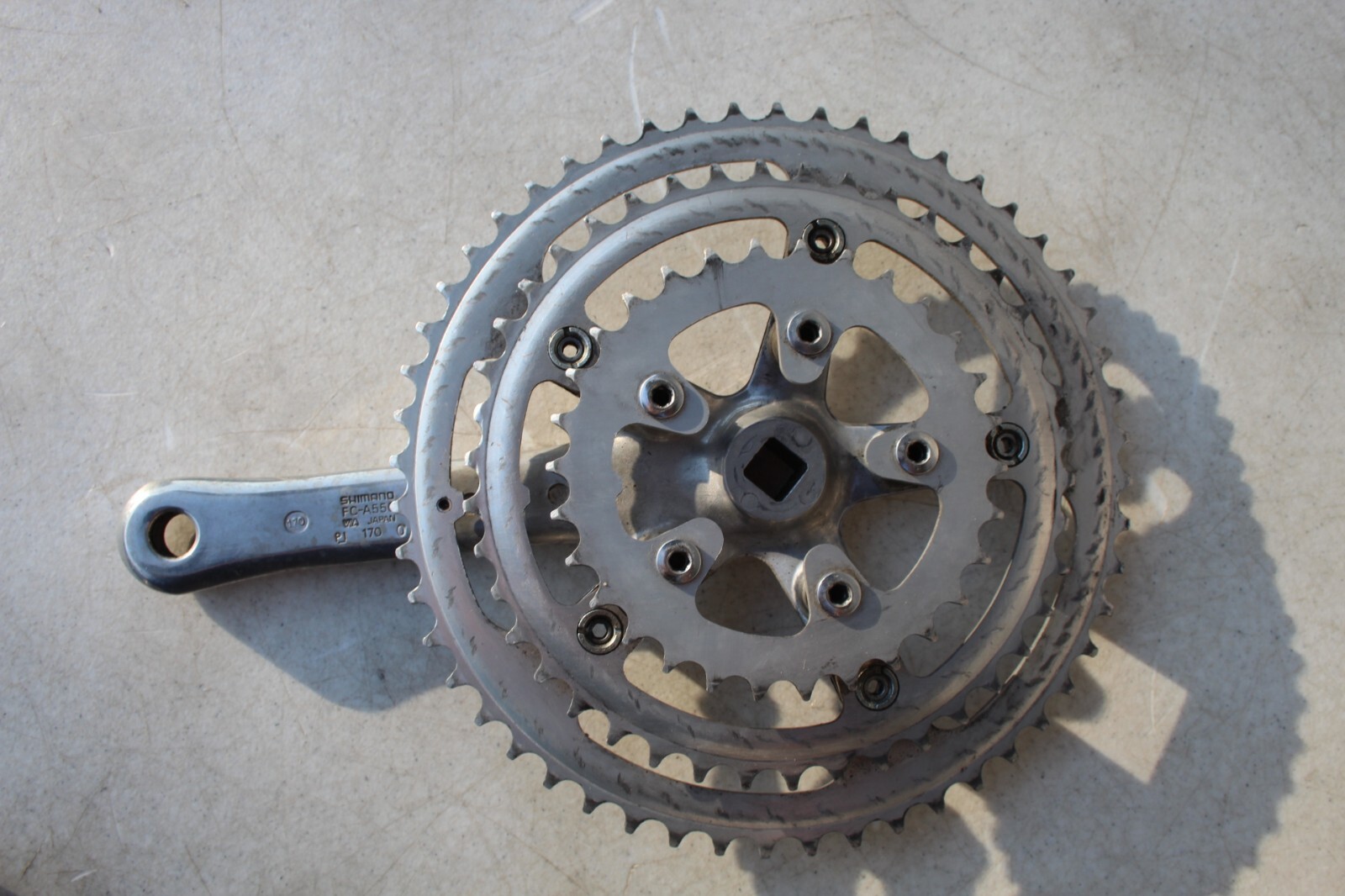 SHIMANO RX100 8 SPEED 170 MM 52/42/30 TOOTH SQUARE TAPER CRANKSET FC-A550