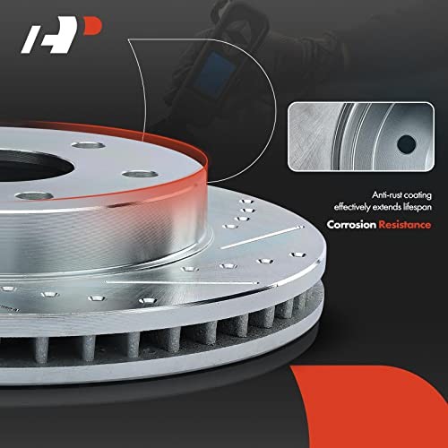 11.57 inch (294mm) Disc Brake Rotors Compatible with Front Drilled and Slotted