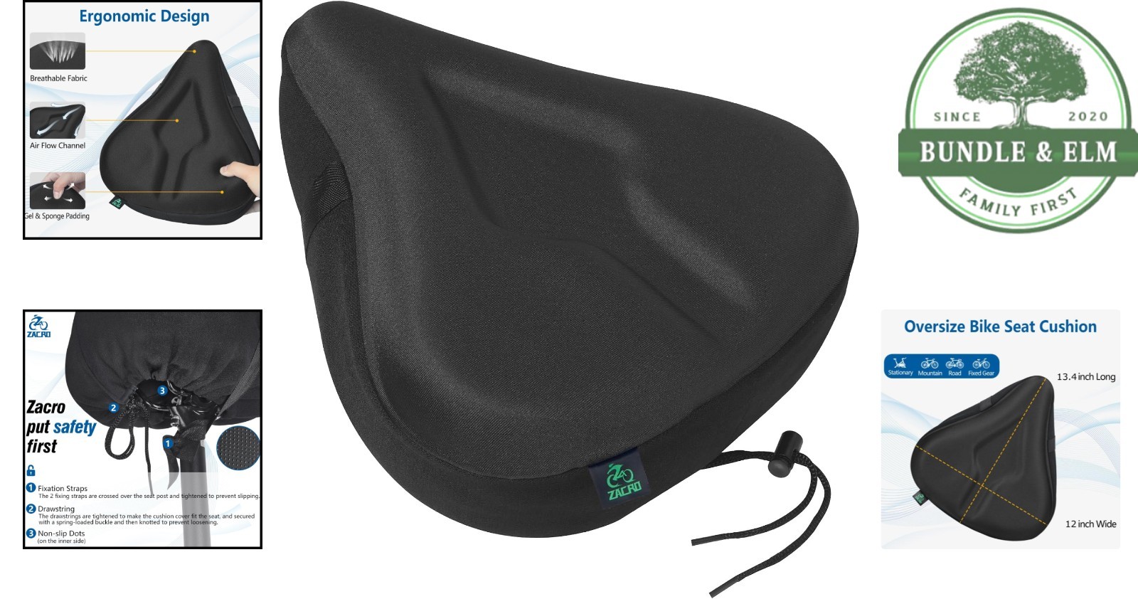 Impact-Absorbing Bicycle Seat Cover with Silicone Anti-Slip Design for Stability