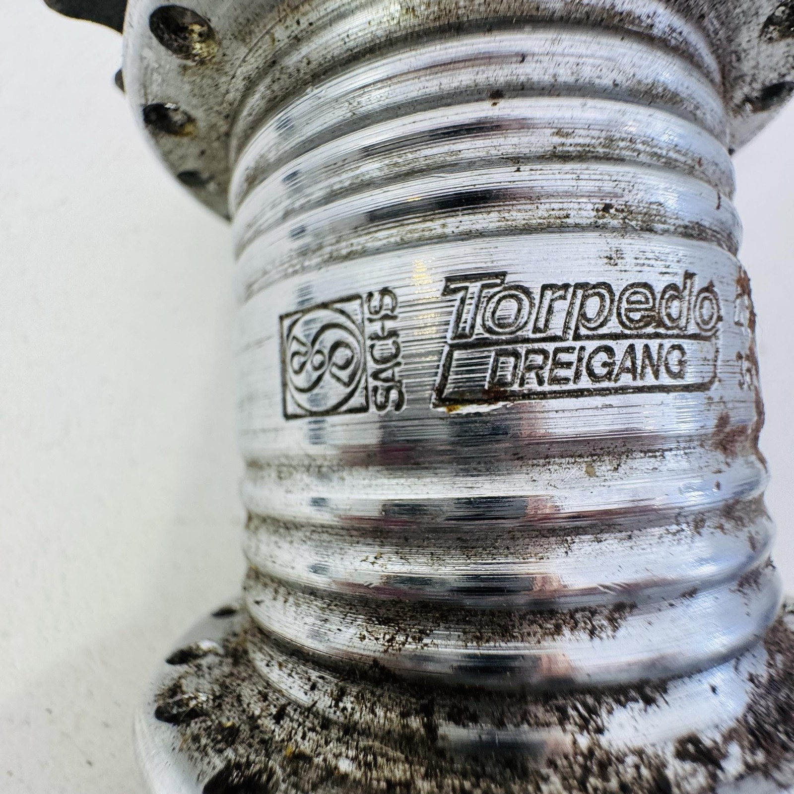 Vintage Sachs Torpedo Dreigang Coaster Hub 3 Speed 36H 110mm Silver Germany A53