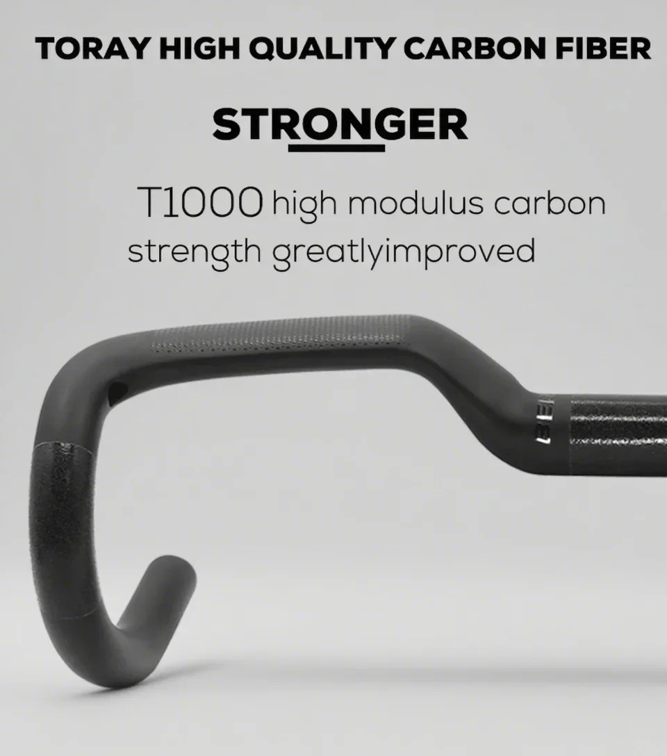 Full Carbon Road Bike Handlebar Internal Cable 400mm/420mm/440mm Black Matte