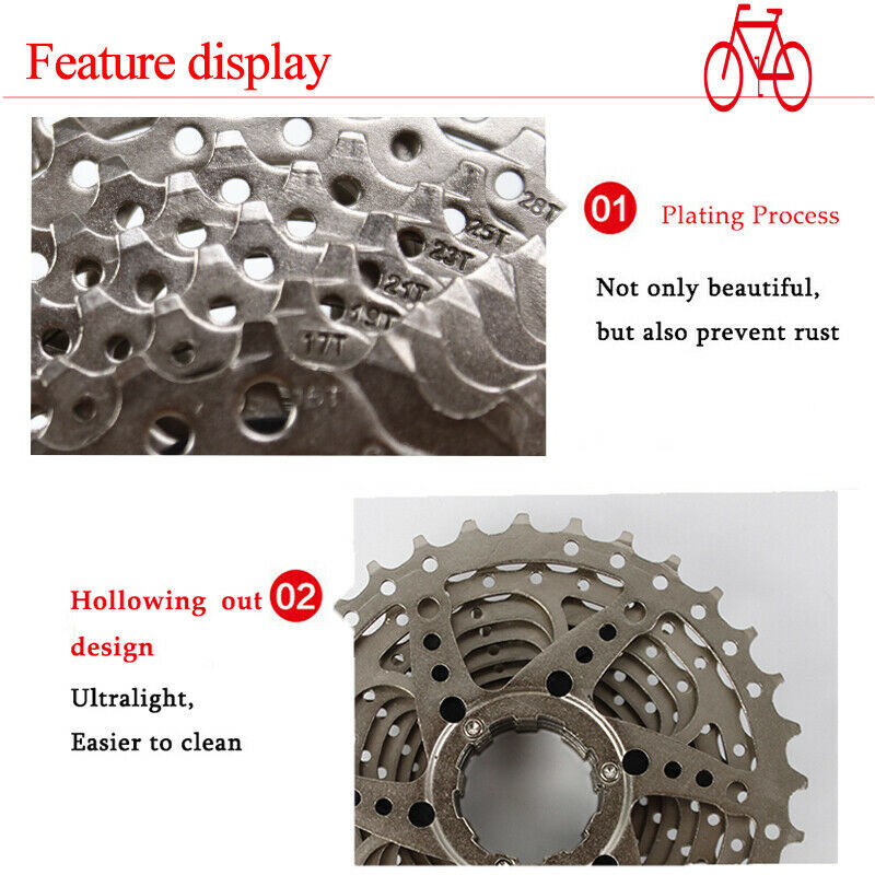 for Shimano HG System Road Bicycle 11-Speed Cassette 11-28/32T Cogs Sprocket US