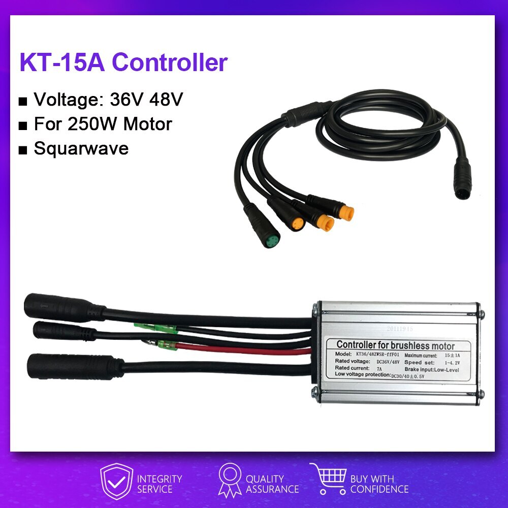Squarewave Controller 15A-50A SM/Waterproof Plug Electric Bike Controller