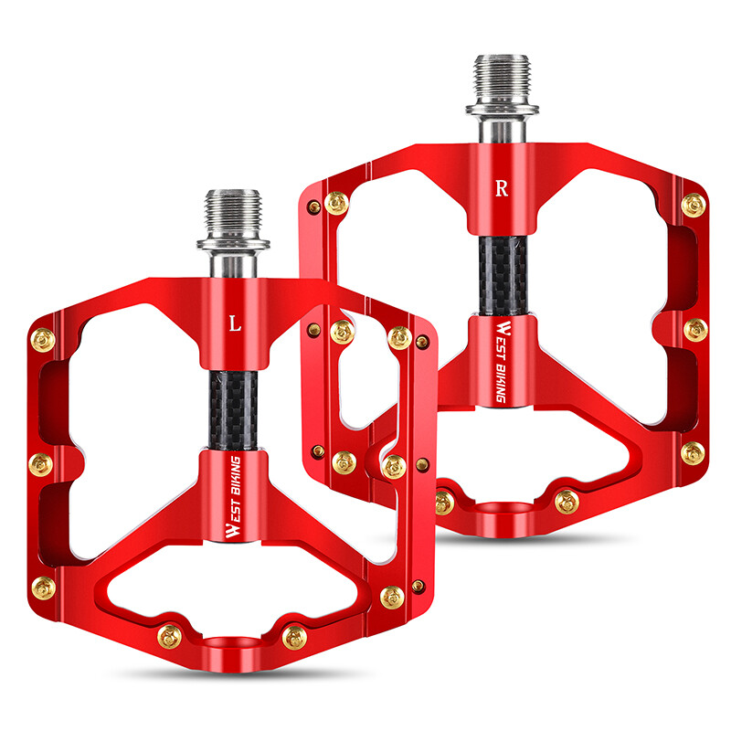 WEST BIKING Aluminum Bicycle Pedals Carbon Fiber Axle 3 Bearing Bike Pedals