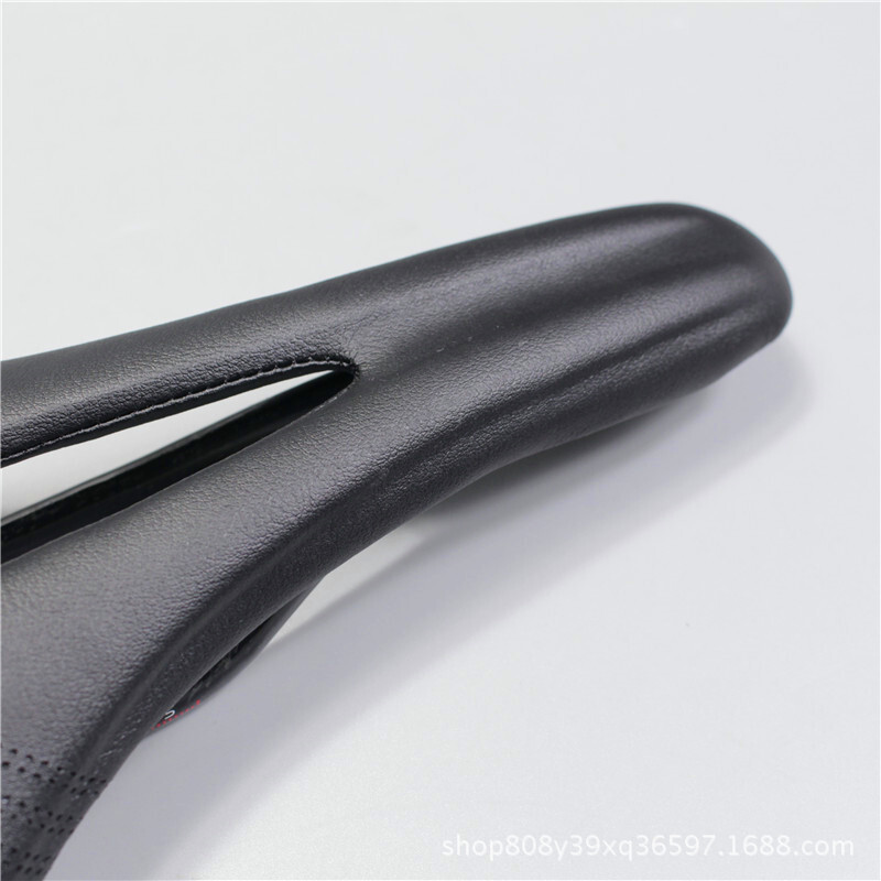 270*143mm Carbon Fiber Leather Saddle Mountain Road Bike Seat Oval Rail Black