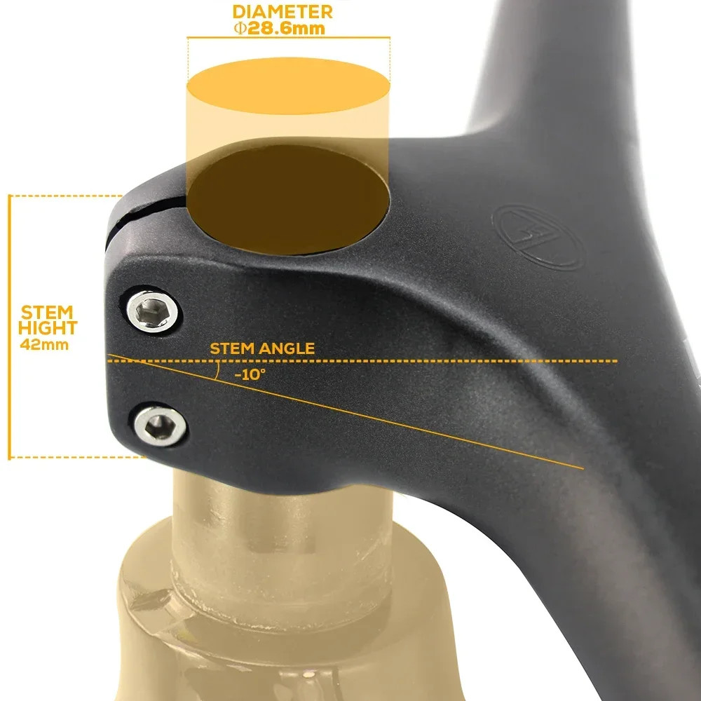 Mtb Handlebars And Stem 28.6mm -10Degree Carbon Integrated Handlebar 720-760mm