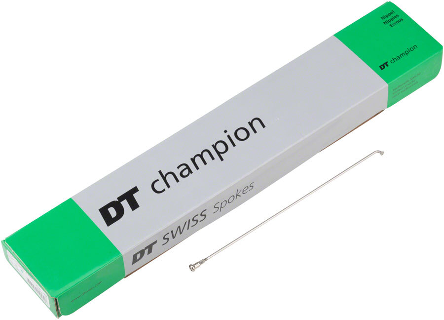 DT Swiss Champion Spoke: 2.0mm 258mm J-bend Silver Box of 100 Bicycle Spokes