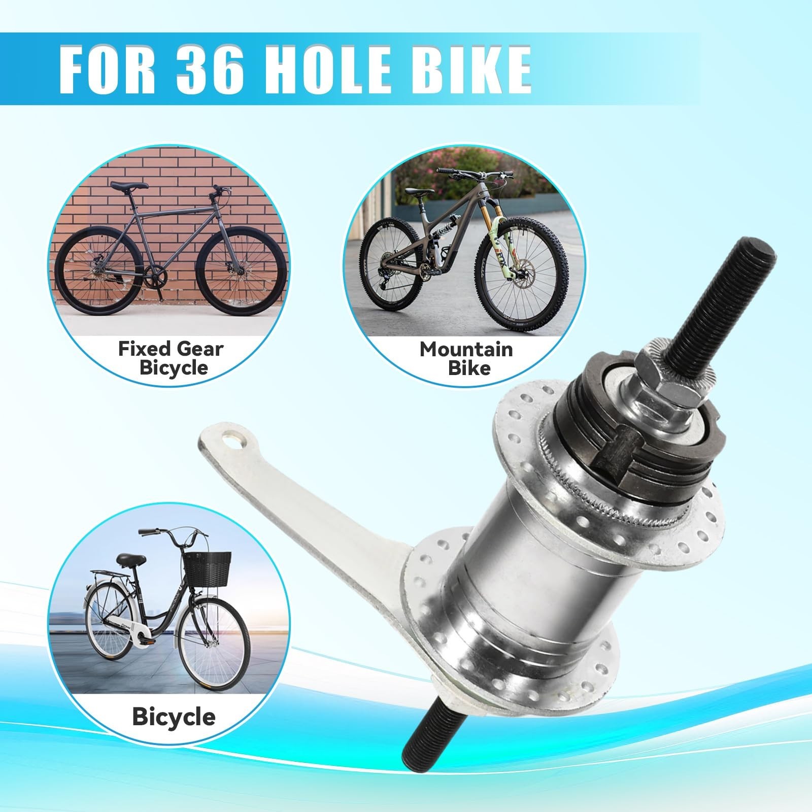 36 Hole Bicycle Coaster Brake Hub – Easy Install Rear Hub for Fixed Gear & MTB