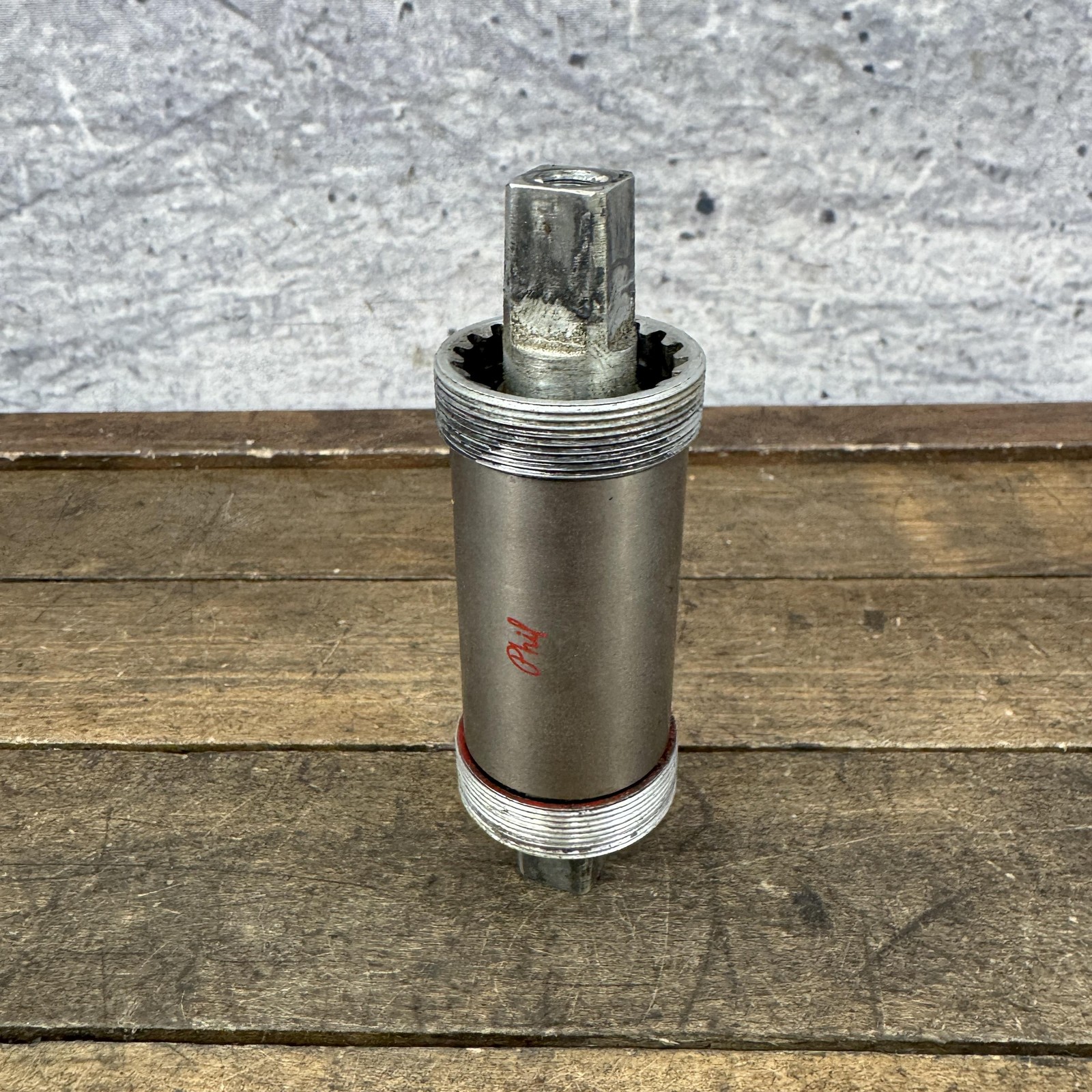 Vintage Phil Wood Bottom Bracket 112mm Spindle BSA English Steel Square Taper