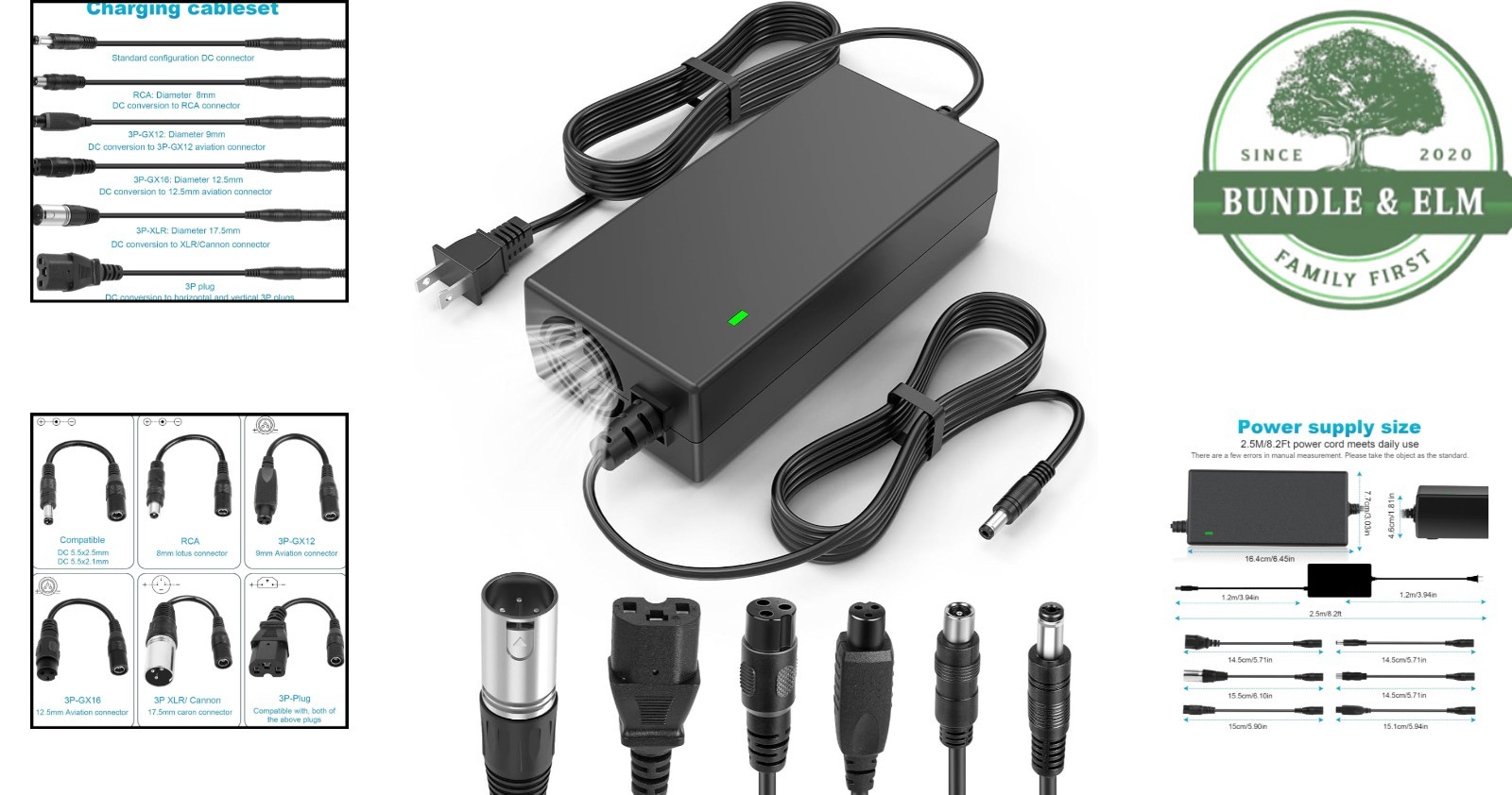 Multi-Device Charger 54.6V 2A with Cooling Fan and LED Indicator Light