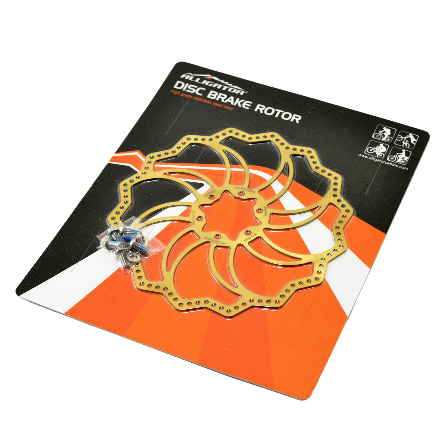 ALLIGATOR STARLITE MTB Road Bike Disc Brake Rotor 180mm , Ti Gold