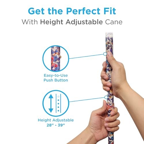 Nova Joy Designer Offset Walking Cane 1 Count (Pack of 1), Butterfly Garden