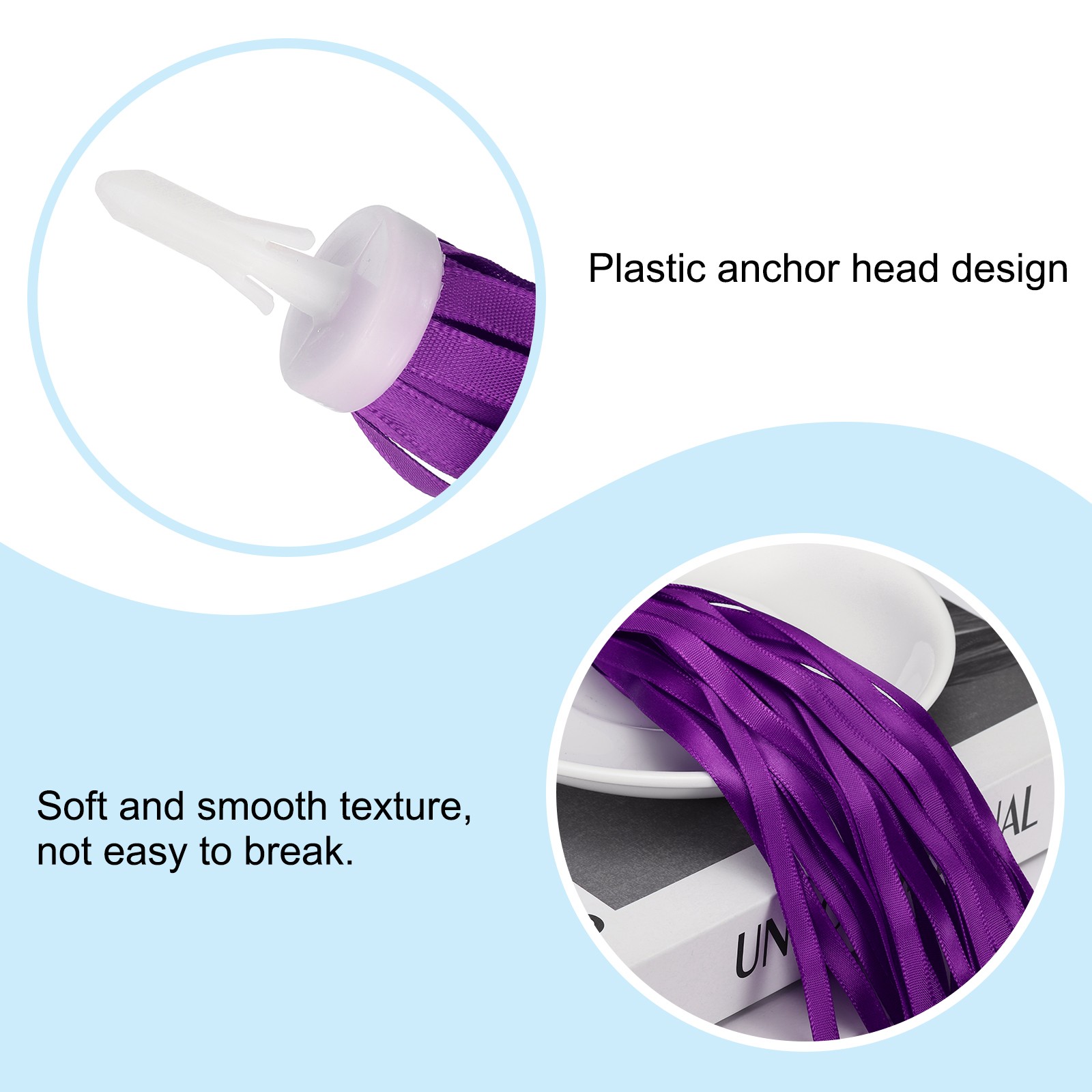 Bike Streamers Scooter Handlebar Tassels Grips Ribbon Purple New