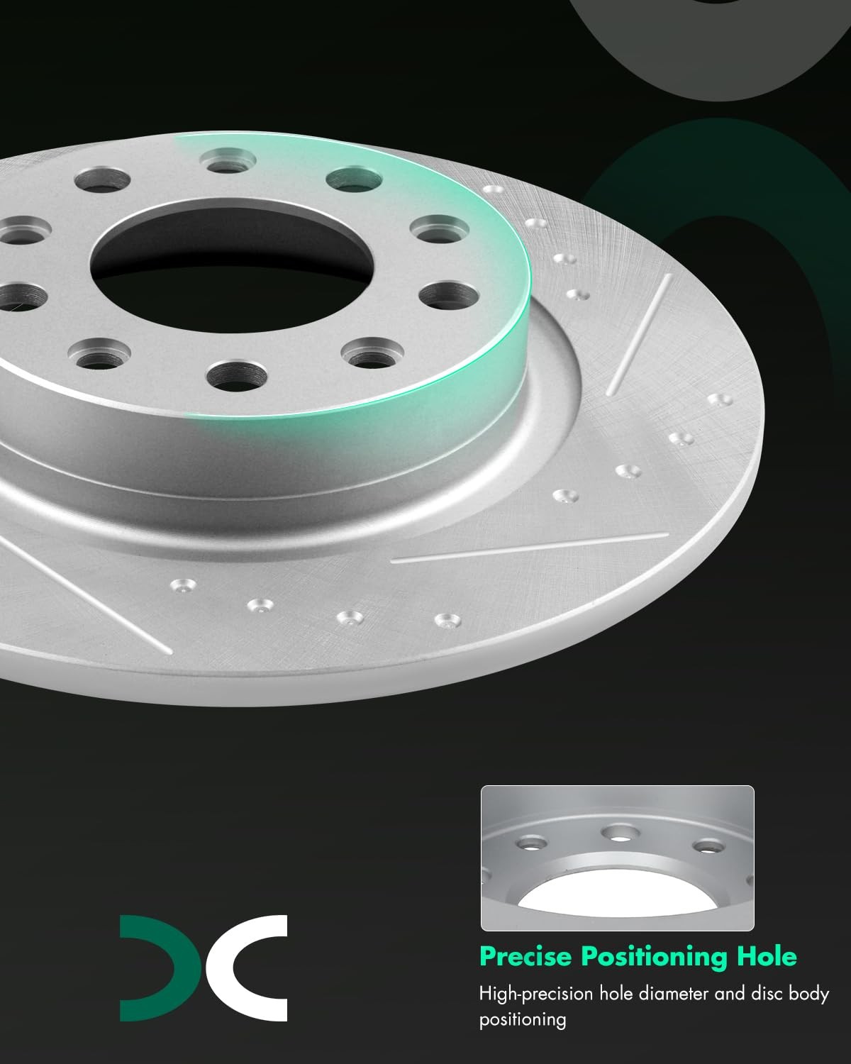 Scitoo 2Pcs Rear Slotted Brake Rotors Brakes Kit Fit For 2007-2009 For Hyundai