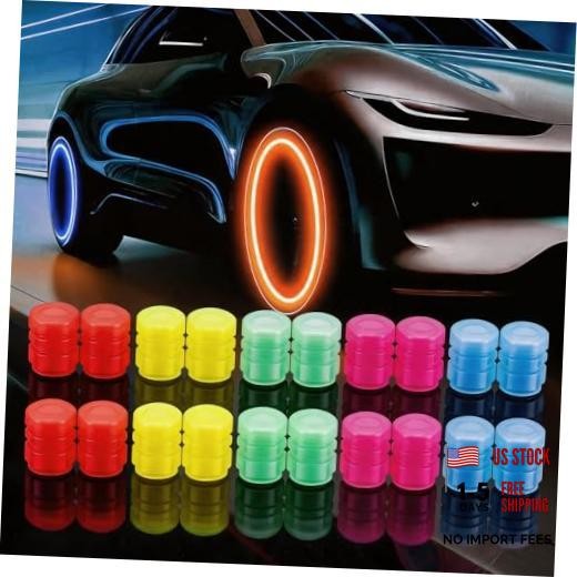 Glow in The Dark Tire Valve Caps Cool Fluorescent Valve Stem 20 Mixed color