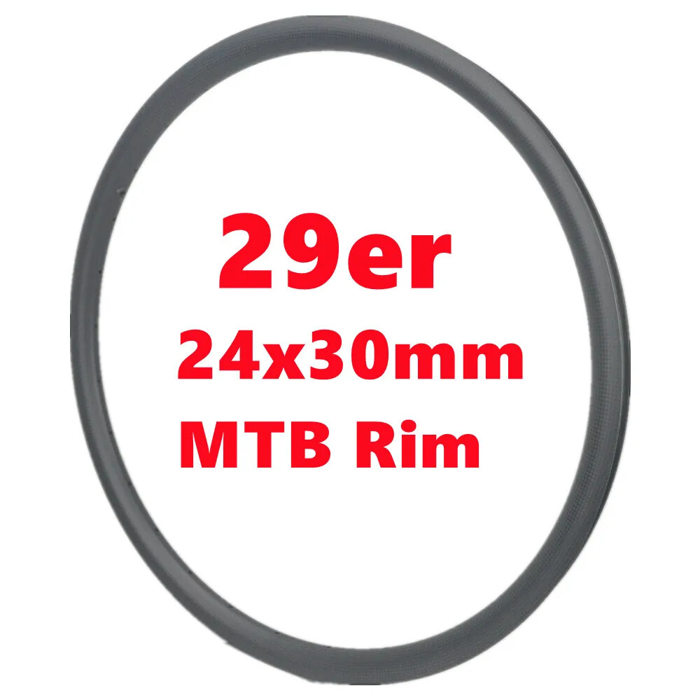 XC MTB Bicycle 29er Carbon Rim 24x30mm 28 Holes Asymmetric UD Matte Glossy