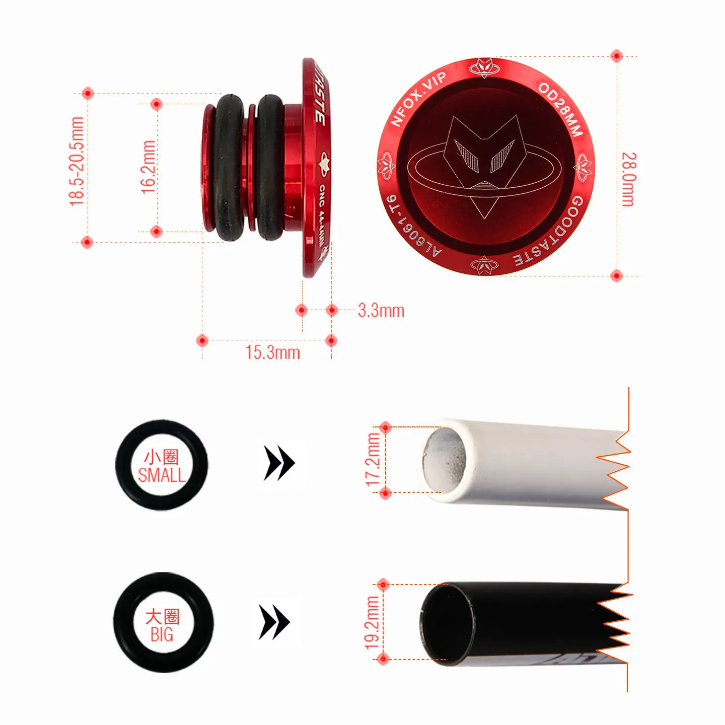 1 Pair Aluminum Alloy Bicycle Handlebar End Plug MTB Road Bike Grips Cycling Han