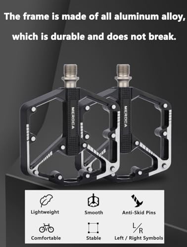 Black/Mountain Bike Pedals, 3 Sealed Bearings Ordinary Style (double DU) Dazzle