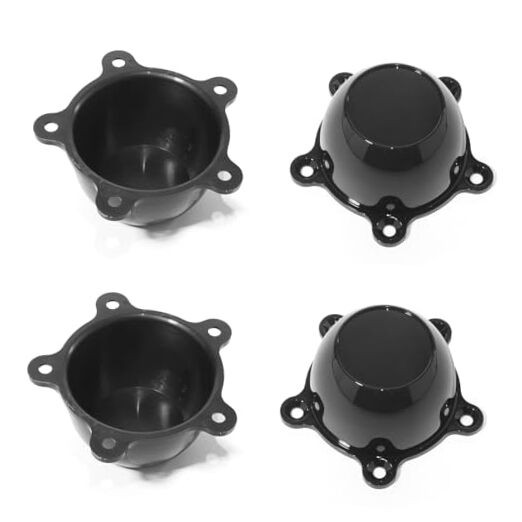 Spacing Wheel Rim Center Caps Wheel Center Cap 5 Dog Ear 1.96″ Glossy Black